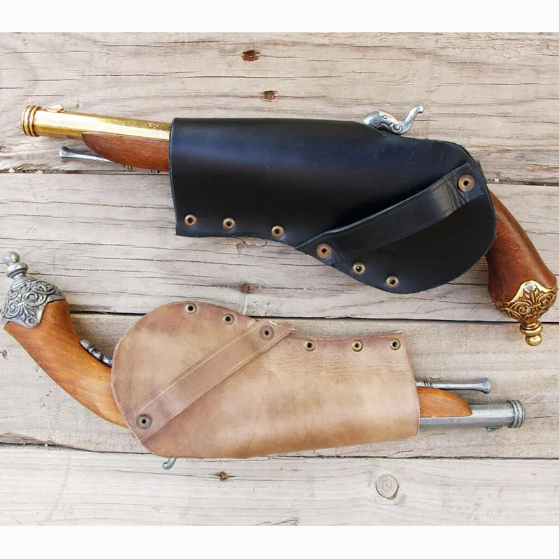 Steampunk Gothic Dual Pistol Holster Leather Double Derringer Holder Bag  Western Cowboy Larp Kit Mini Gun Belt Slider For Pirate - AliExpress