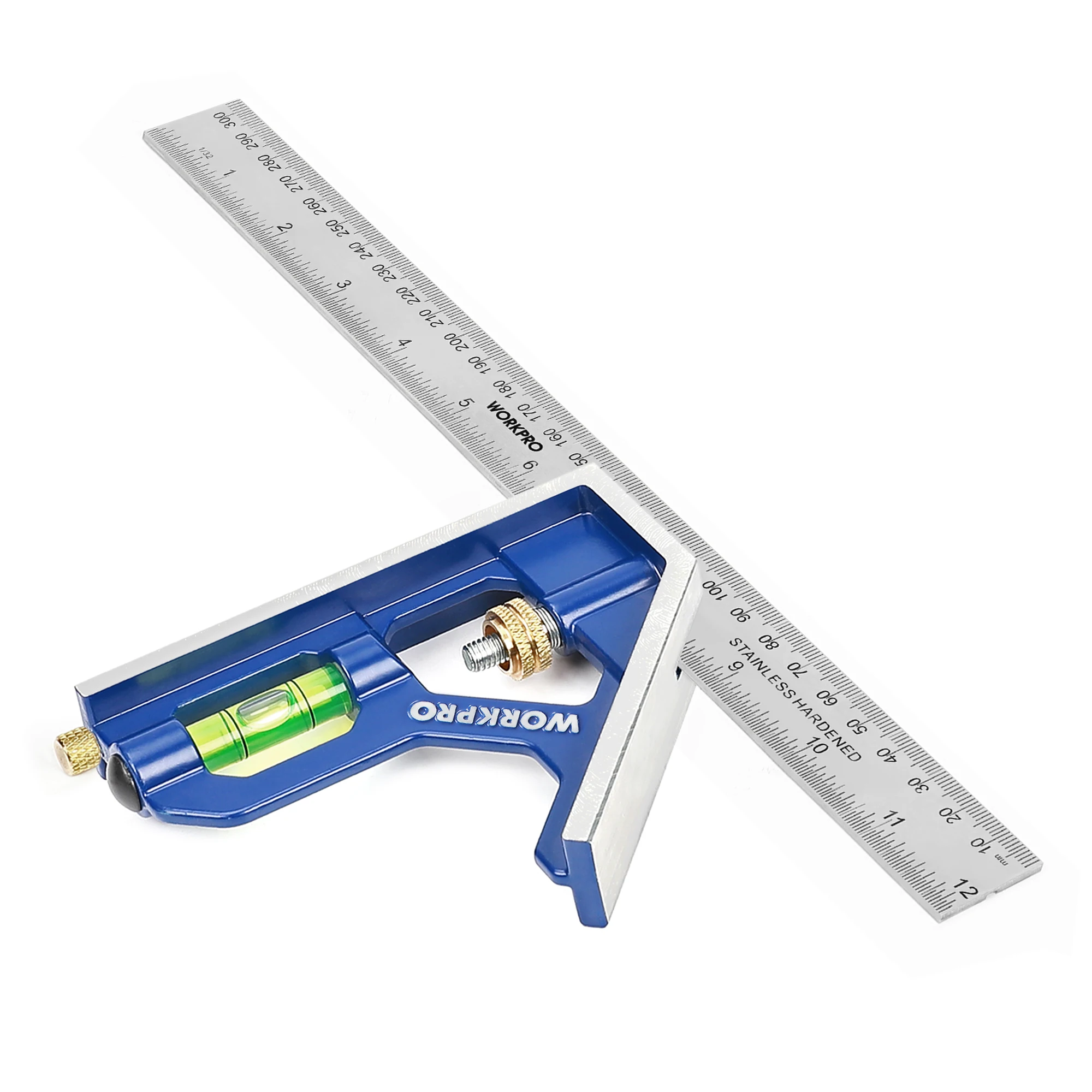 Giftprod 12 Adjustable Sliding Combination Square Ruler & Protractor Level Measure Measuring Set Inch/Metric 4R Combination Square 