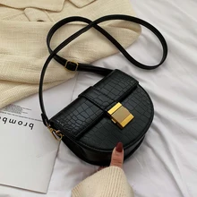 Сетчатая красная Маленькая женская сумка Новая модная Корейская версия универсальная каменная текстура сумка Почтальон ретро модная седельная сумка