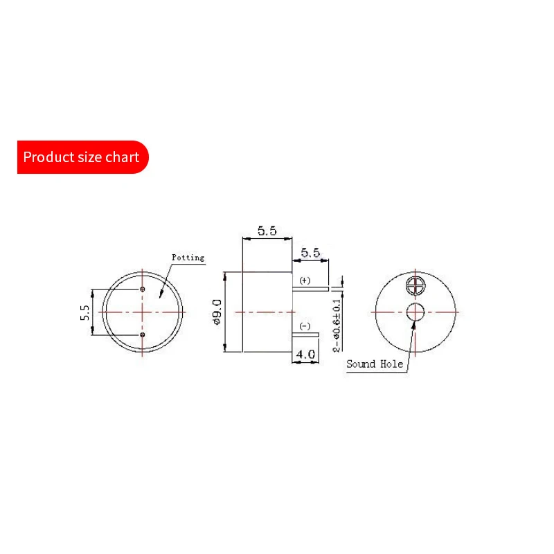 YWBL-WH 3-24V Piezo Electronic Tone Buzzer Alarm Alert Active Buzzer  Continous Beep Sound 85 to 95 decibels 12VDC Cable Length 100mm, Buzzer And