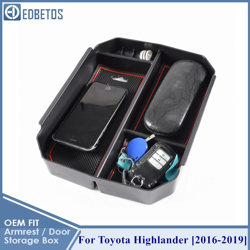 

Car Armrest Box Storage For Toyota Highlander 2016 2017 2018 2019 Central Console Storage Box Interior Organizer