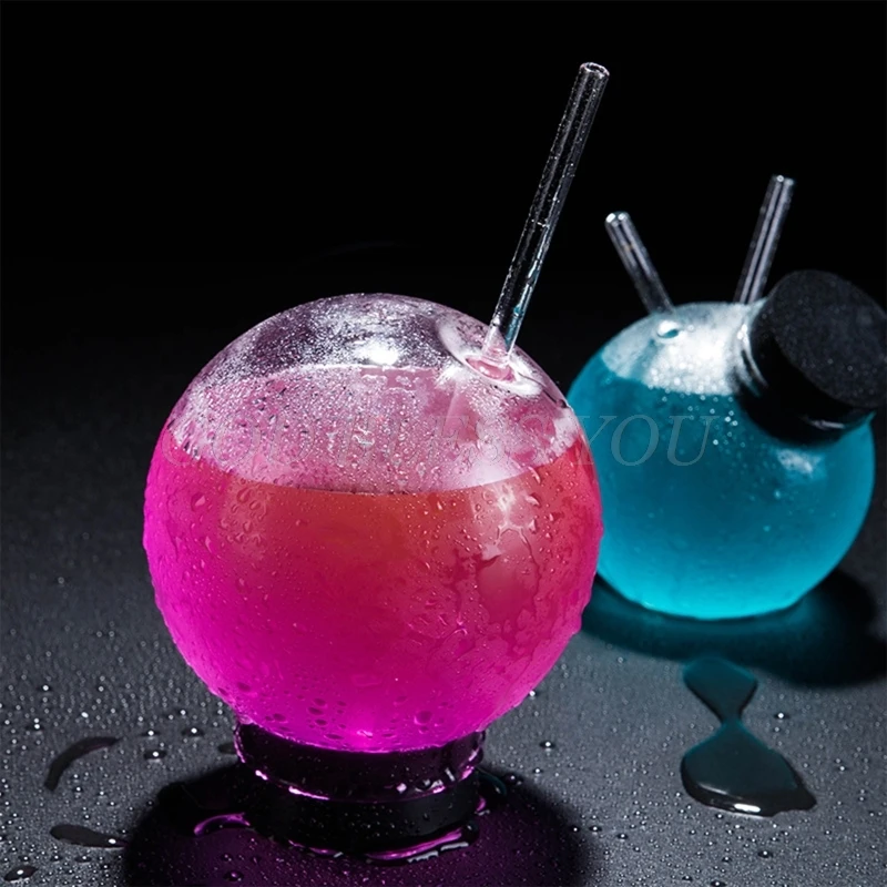 1pc Cocktail Glass Creative Sphere Shaped Reusable Drinking Straw Cup Wine  Juice Glasses Coffee Tumbler For Bar Home Party Cute Aesthetic Stuff Cute