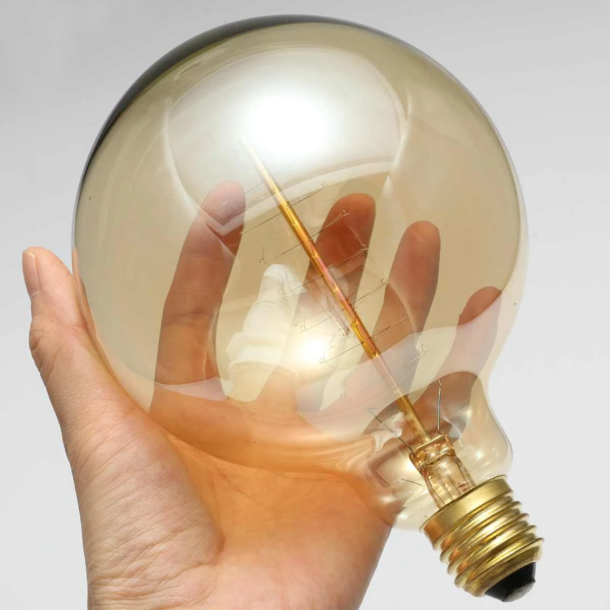 220V Retro Vintage Edison Light Bulb Tungsten Light Bulb G125 40W Edison warm white lamp Bulb For Home Decor Amber shell