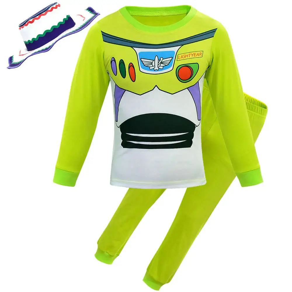 

Anime Toy Story 4 Buzz Lightyear Kids Boy Cartoon pajamas Cosplay Costume Sherif Woody Police uniform Cosplay Halloween Costume
