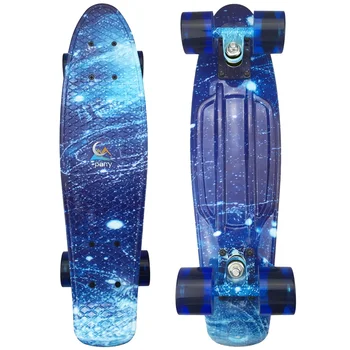 

complete mini Fishboard cruiser penny skateboard 22 inch deck 4 clear pu wheels for adult kids beginners girls boys
