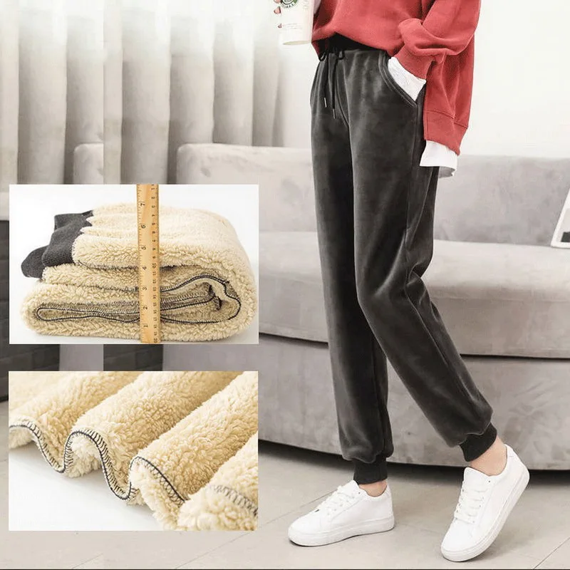 peach lift leggings Women Winter Lamb Fur Cashmere Slim Pants Women Casual Warm Pants Harem Pants Thick Lined Fleece Autumn Sweatpants Trousers seasum leggings