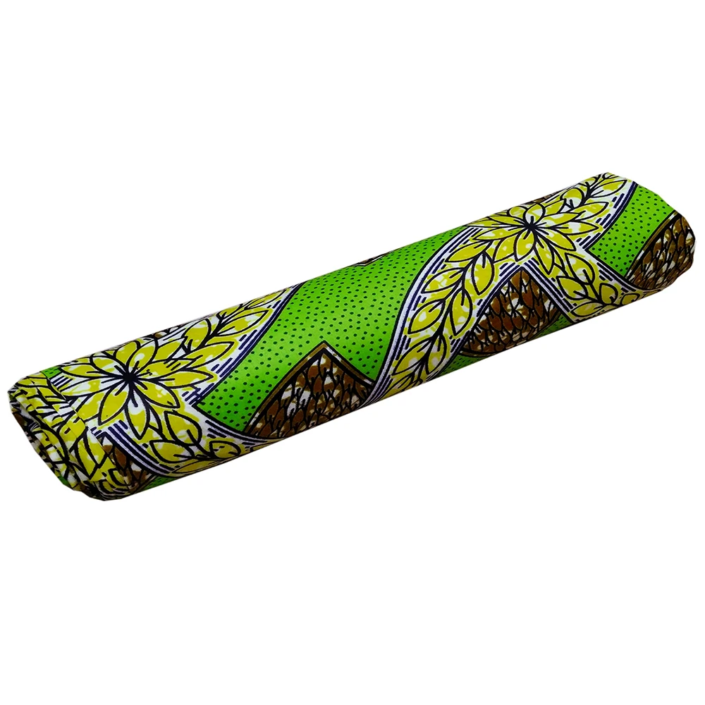 6 ярдов Высококачественная африканская ткань зеленая африканская ткань с цветочным принтом для женского платья