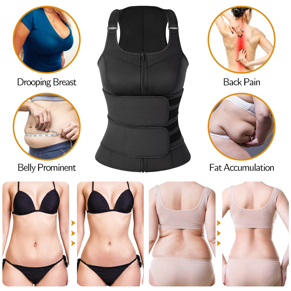 Waist Trainer Vest Corsets for Women Weight Loss Body Shaper Workout Tank Tops Shapeawear Sweat Sauna Suit Slimming Underwear target shapewear