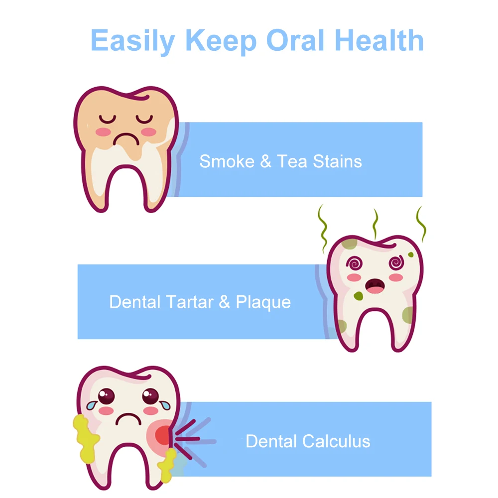 Removedor de Cálculo de Dente Manchas de Dentes Elétrico Alta Frequência Ultra-sônica Vibração Tártaro Limpeza Dental Ferramenta Higiene Oral Mod. 1269692 11 High Quality Beleza e saúde
