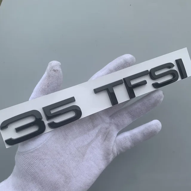 Наклейка на багажник автомобиля для Audi седан внедорожник A4L A5 A6L Q3 Q5 Q7 30TFSI 35TFSI 40TFSI 45TFSI 50TFSI 55TFSI номер буквы эмблема - Цвет: 35TFSI Glossy Black