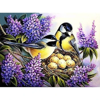 

Full Drill Round Diamond 5D DIY Diamond Painting Embroidery Cross Stitch "Two Birds" Rhinestone Mosaic Paintings Diamant Decor