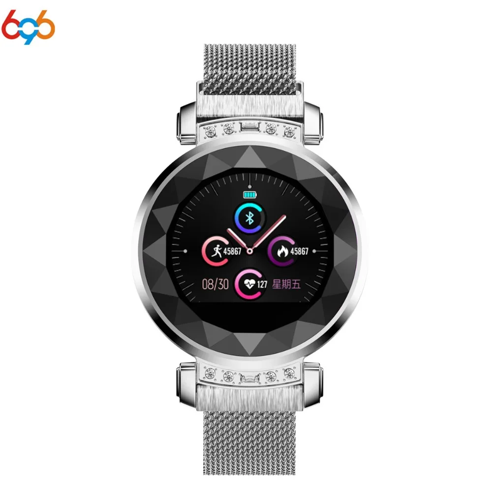 

696 H2 Plus Smart Watch Women 3D Diamond Glass smart bracelet Heart Rate Blood Pressure Sleep Monitor Best Gift Smartwatch