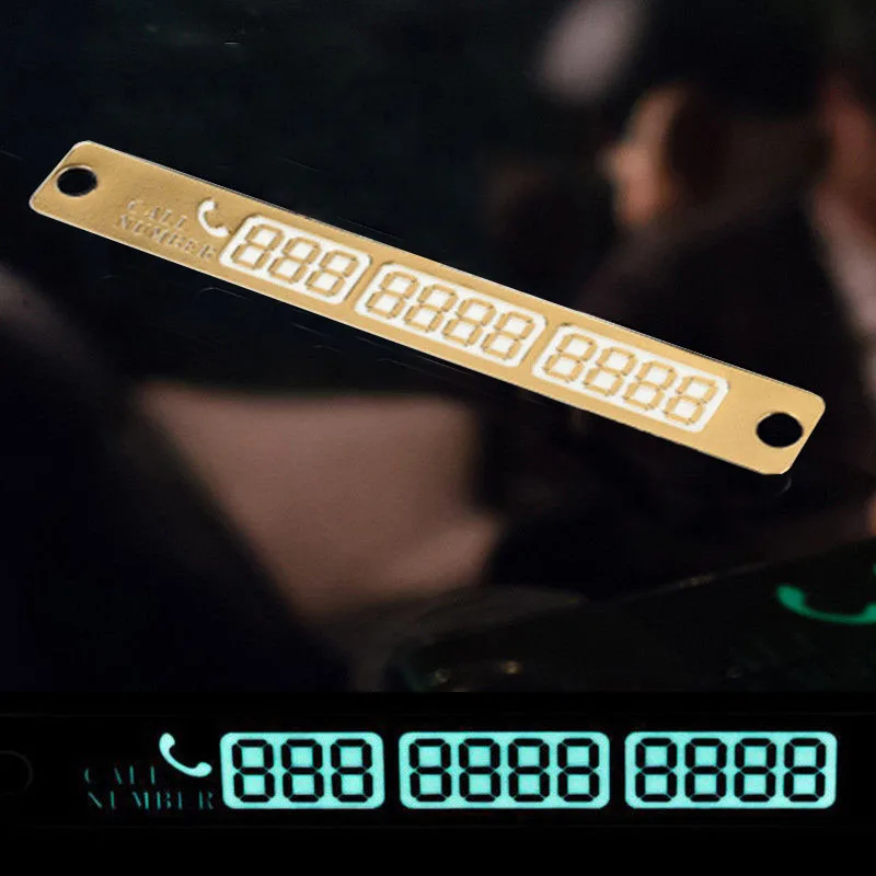 Car Styling Parking Notification Phone Number Card Luminous Plate W/Sucker