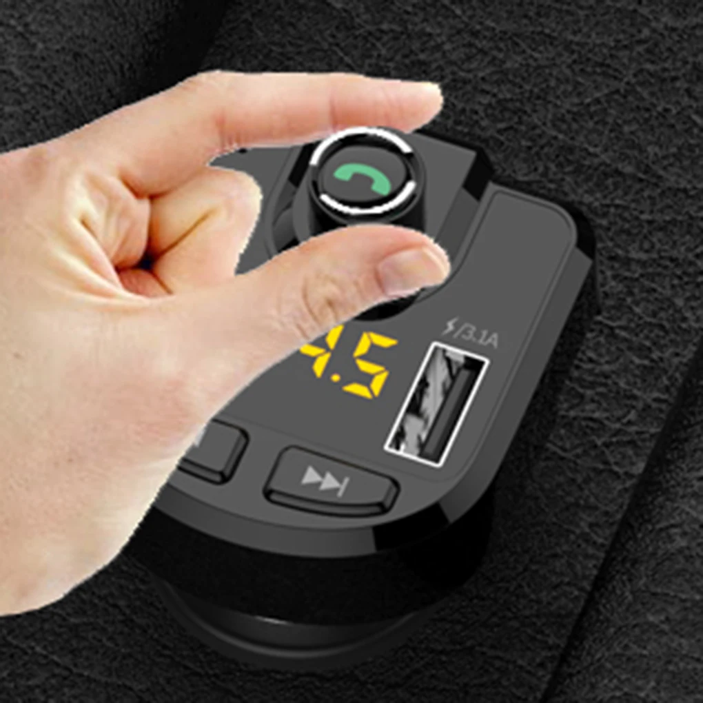 Fm-передатчик Bluetooth Handsfree автомобильный комплект аудио mp3-плеер Быстрая зарядка двойной USB Автомобильное зарядное устройство