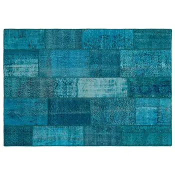 

Handmade Turquoise Vintage Overdyed Patchwork Area Rug 160x230 Cm-5'3''X7'7''
