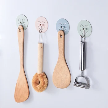 

1pcs smiley face viscose hook creative cute kitchen tool wall punch-free sticky hook wall hanging rack waterproof Kitchens Tools