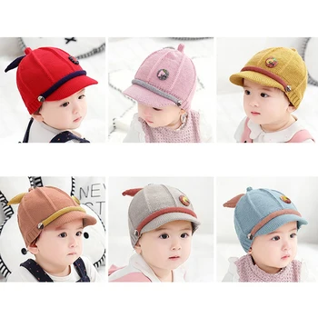 

Baby Boy Girl Autumn Warm Baseball Cap Kids Cartoon Design Hat Breathable Visors Hats 1-3Y