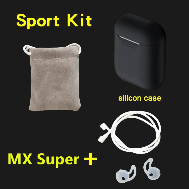 MXsuper kits black MX Супер изменение имени беспроводные наушники gps 6D супер бас Bluetooth 5,0 наушники PK i10 tws i12 i30 i200 i9000tws - Цвет: MXsuper kits black