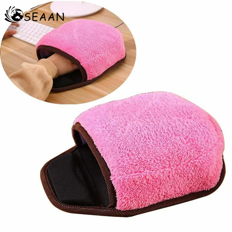 SEAAN розовые быстронагревающиеся подушечки согревающие USB Коврик для мыши грелка для рук с защитой запястья для холодной зимы ежедневное использование