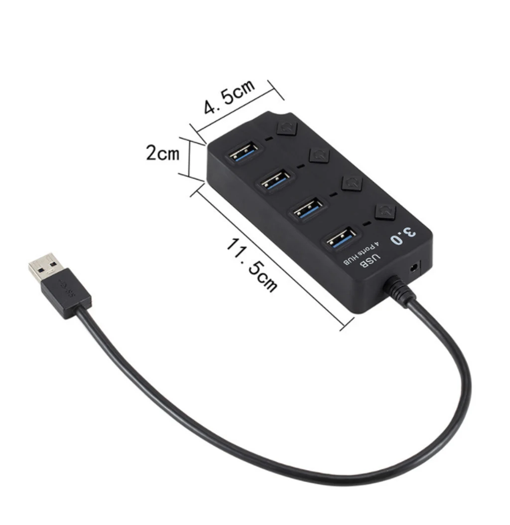 USB 3,0 концентратор, 4 Порты и разъёмы usb-хаб разветвитель с питанием от сети переменного тока Мощность HDMI DVI Переходник HDMI DVI и зарядки Порты и разъёмы 5 Гбит/с, высокая Скорость вкл/выкл кнопка для портативных ПК