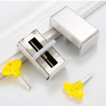 

045 Sliding Sash Stopper Cabinet key Locks Straps Doors Security Anti-theft lock Window Sliding Door Baby Kids Child Safety Door