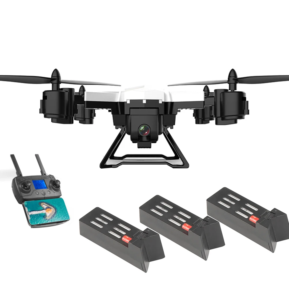 KY601G воздушный вид wifi Пульт дистанционного управления ABS usb зарядка Складная FPV Интеллектуальный Дрон светодиодный светильник фотография двойной gps 4K HD - Color: White 3 Battery