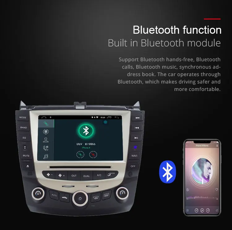 Top TOPBSNA Android 9.0 Car DVD Multimedia Player for Honda Accord 2003-2008 GPS Navigation 2 Din Car Radio Stereo headunit WIFI RDS 6