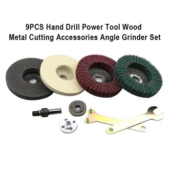 

9pcs Power Tool Durable Portable Angle Grinder Set Polishing Hand Drill Wrench Accessories Loop Bar Practical Wood Metal Cutting