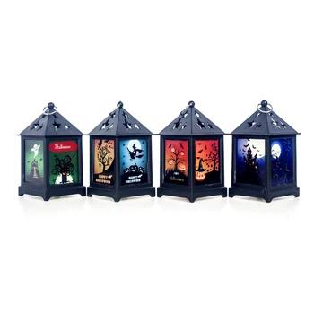 

Halloween Decoration Props Led Candles Light Vintage Castle Bats Pumpkin Lantern Flame Lamp Scary Halloween Party Supplies