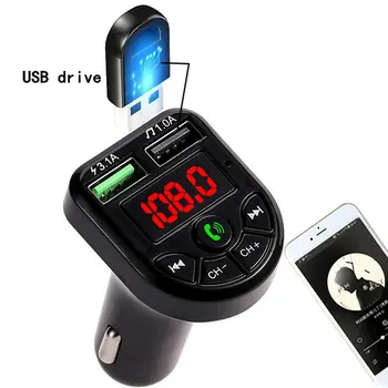 

Bte5 Car Mp3 Bluetooth 5.0 Wireless Hands-free Phone Player Music Card Audio Receiver Fm Transmitter Dual USB Fast Charger 3.1A
