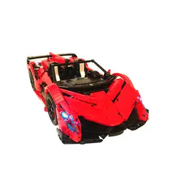 2652 шт MOC RC Supercar модель автомобиля высокого уровня сборки небольших частиц Строительный блок Набор с мотором и пультом дистанционного