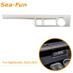 Garniture de panneau d'allume cigare avant, cadre de décoration ABS chromé, accessoires d'intérieur pour Toyota Highlander 2020 2021 2022 