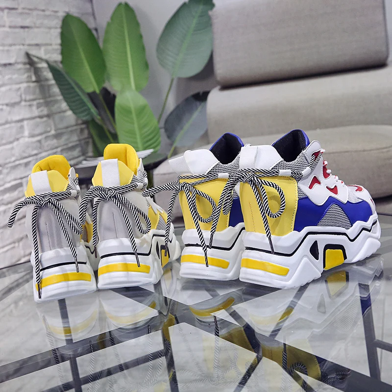 Female Vulcanized Shoes Women Spring Breathable Round Head Sports Shoes Woman Mesh Running Shoes Ladies Casual Sneakers New