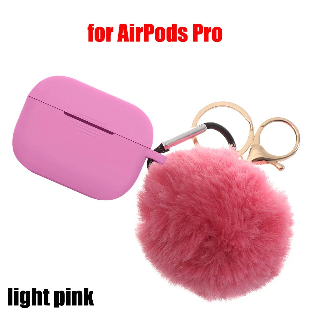 LP for AirPods Pro Модный защитный чехол для Air Pods 1/2, чехол для наушников, силиконовый чехол с защитой от падения, милый меховой шарик, брелок для Airpods/Airpods Pro - Цвет: LP for AirPods Pro