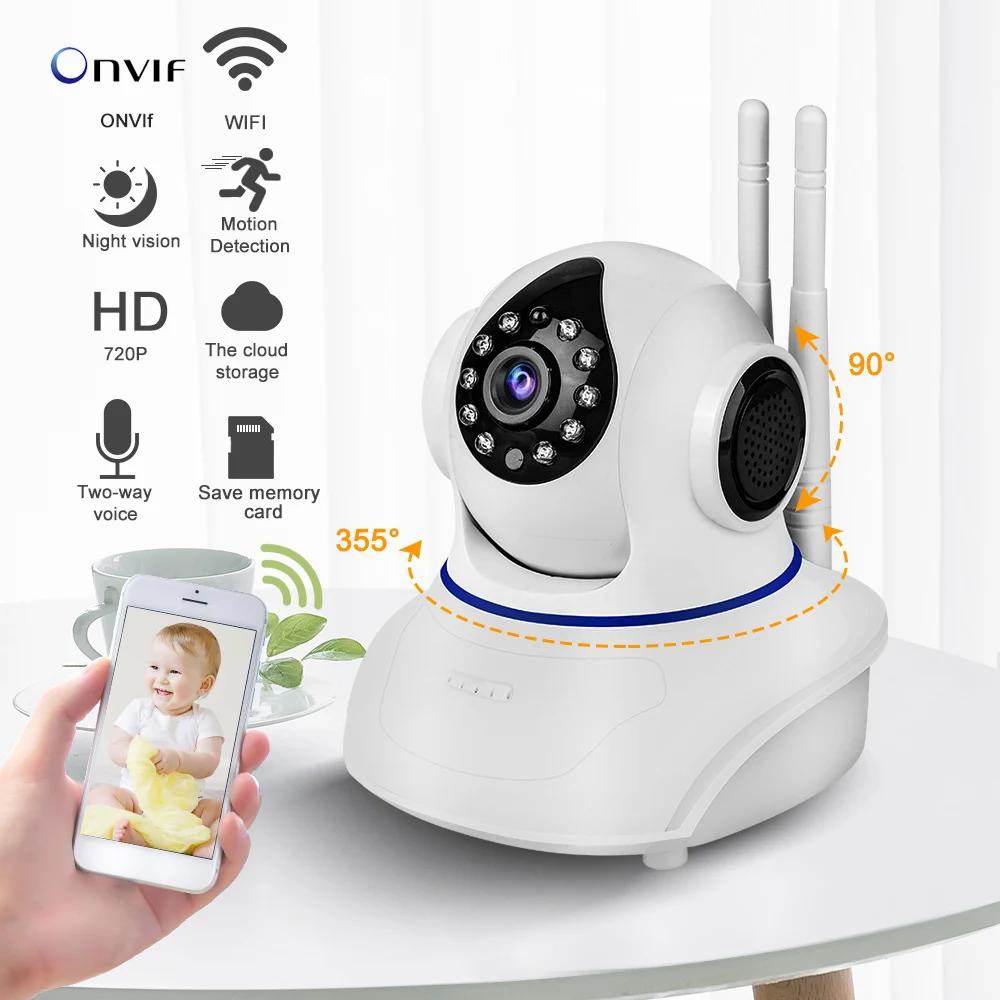 

Baby Monitor IP Camera Home Security Two Way Audio HD 720P Wireless Mini Camera Night Vision CCTV WiFi Camera Baby Monitor