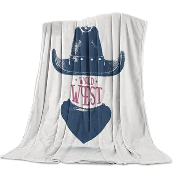 

Cowboy Hat Western Throw Blanket Soft Comfortable Velvet Plush Blankets Warm Sofa Bed Sheets