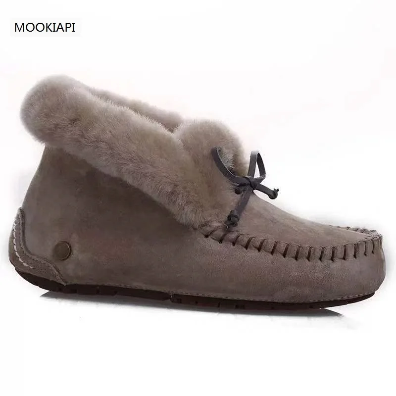 China's latest short tube women's snow boots, real sheepskin, natural wool, the highest quality shoes, free delivery - Color: same picture