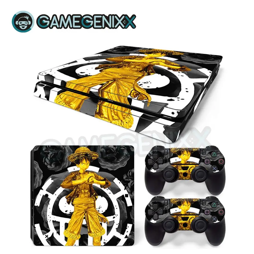 

GAMEGENIXX Skin Sticker Vinyl Decal for PS4 Slim Console and 2 Controllers - One Piece