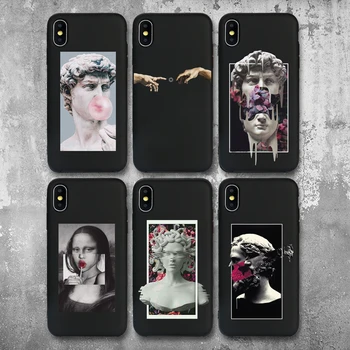 

For iphone 11 Case Mona Lisa Art David Soft Silicone Phone Case cover For Apple iPhone 5S SE 6 6s 7 8 Plus XR XS 11Pro Max Case