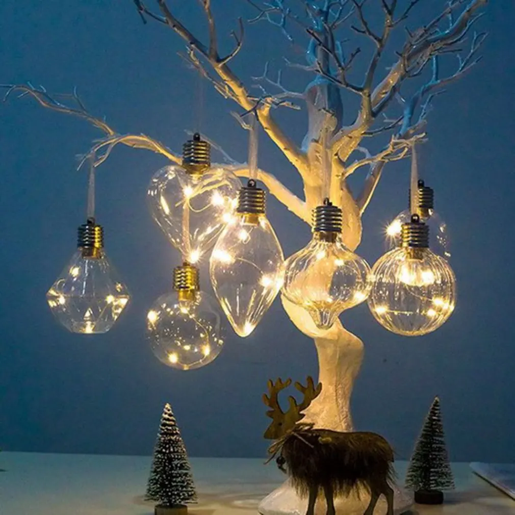 

Christmas Decorations Simulation bulb Christmas tree lighting pendant PET Shaped Filament Christmas Ball Hanging On Xmas Tree