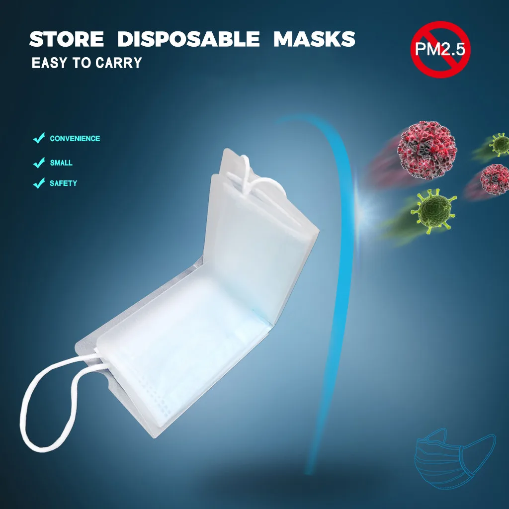 

Ultra-thin Fold Portable Dustproof Mask Case Disposable Convenient Face Masks Container Disposable Mask Storage Box Organizer