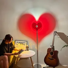 

Portable Led Fill Light Rgb Heart Shaped Projection Lamp Metal Red Romantic Lights Shooting Props Atmosphere Light Room Lamparas