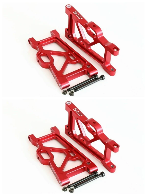 Red 4pcs GTB гоночный алюминиевый сплав передний/рычаг задней подвески для Losi DBXL-e 1/5 rc автомобиля - Цвет: Red 4pcs