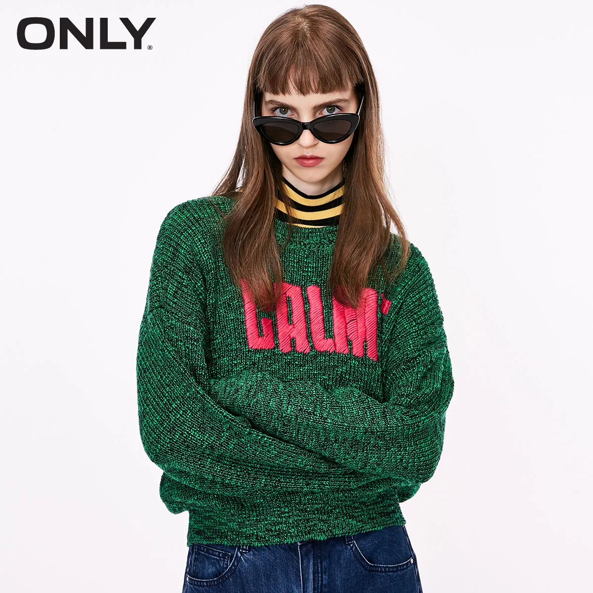 Только Осень Письмо Свободный пуловер свитер | 118313529 - Цвет: ROSIN