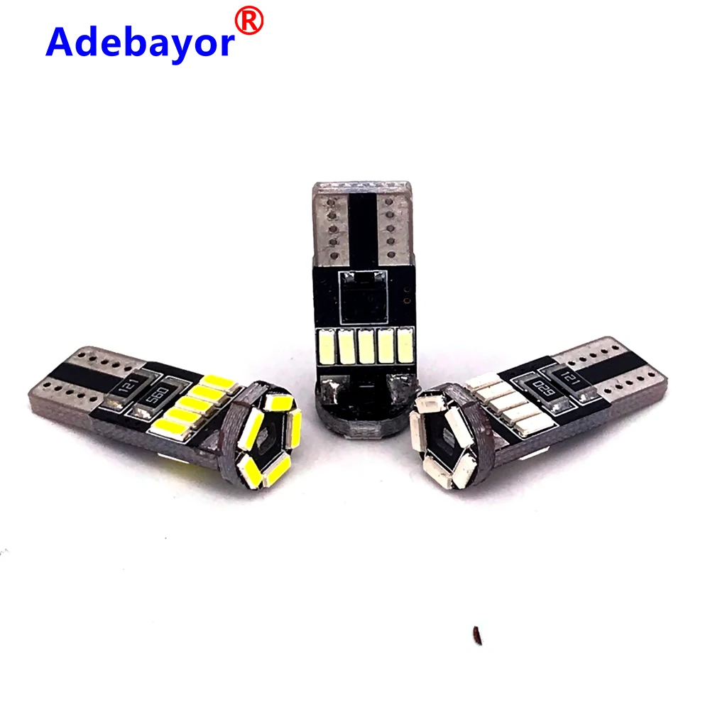 

100pcs T10 W5W 194 4014 SMD LED Canbus 15 LED Bulbs Error Free Car Auto Wedge Interior Light Dome Map Trunk Lamp 12V White