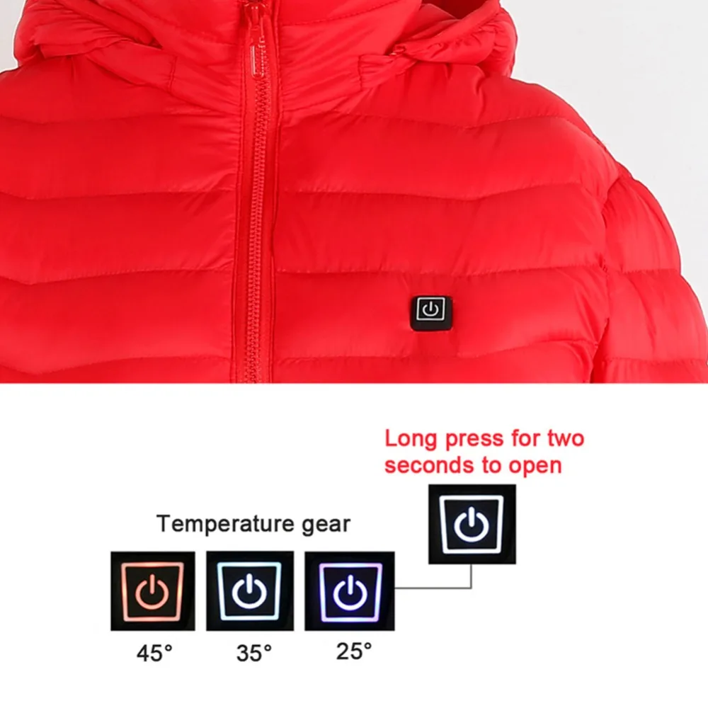 Зимняя USB Инфракрасная нагревательная куртка, сохраняющая тепло, пальто для спорта на открытом воздухе, походов, лыж, электрическая термальная одежда