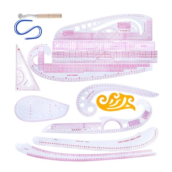 

7/13pcs Sewing Ruler Line French Curve Ruler Cutting Mat Set Yardstick Sleeve French Curve Cutting Knife Ruler Sewing Tools
