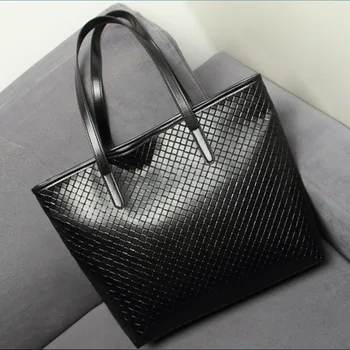 

2019 Weave Large Shopping Bags Women Pvc Handbags Bags for Women Sac a Main Ladies Handmade Top-handle Travel Shoulder Bag