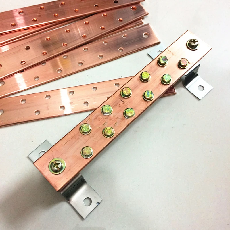 4*50*300 Tinned Copper Grounding Busbar Equipotential Battery Link Bar