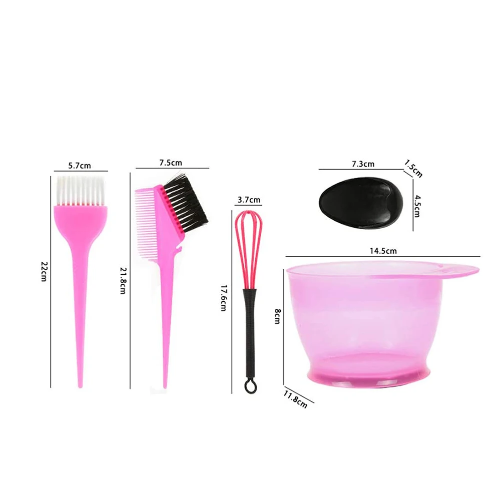 5Pcs Professional Hair Coloring Dyeing Brush Comb Ear Cover Mixing Bowl Tool Kit Professional salon hairdressing tools hairdying